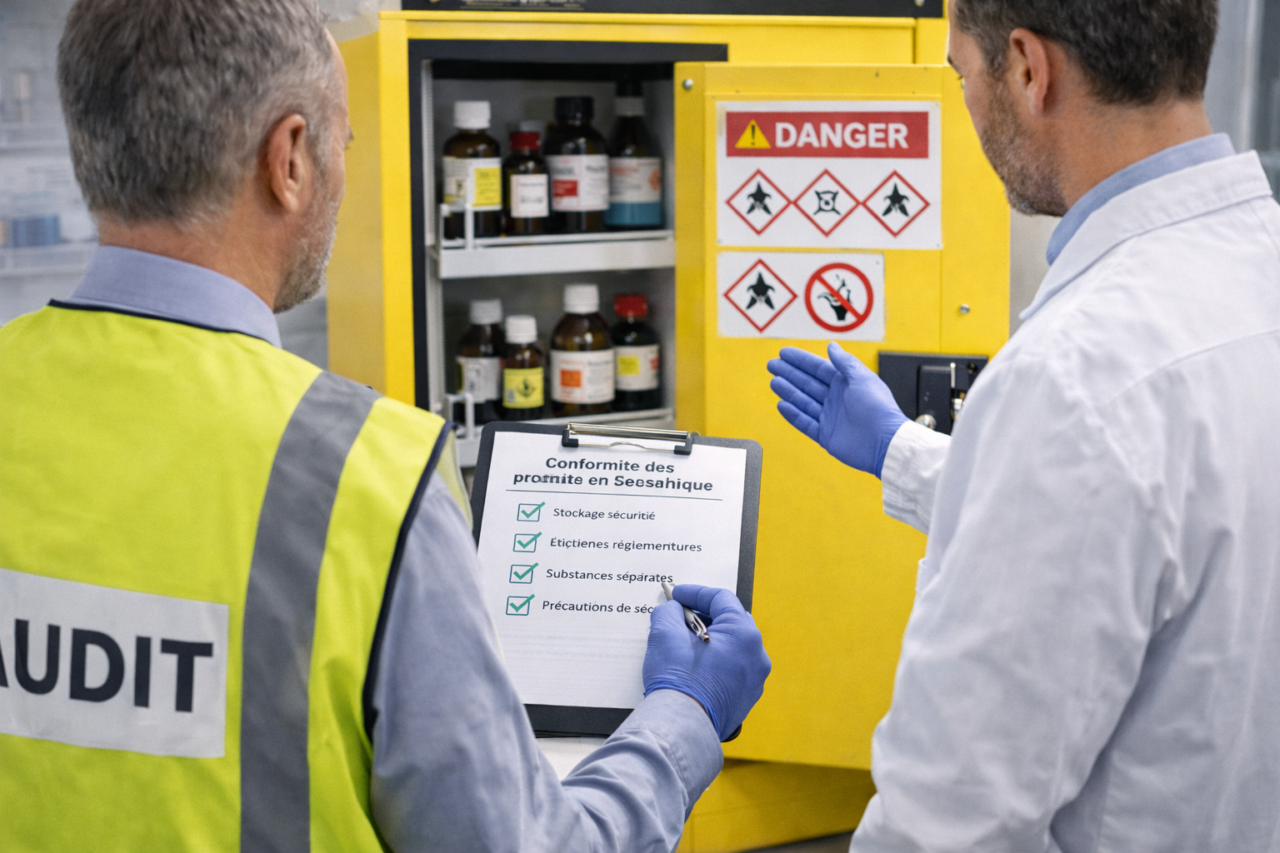 Audit : vérifier la conformité d’un stockage chimique en laboratoire