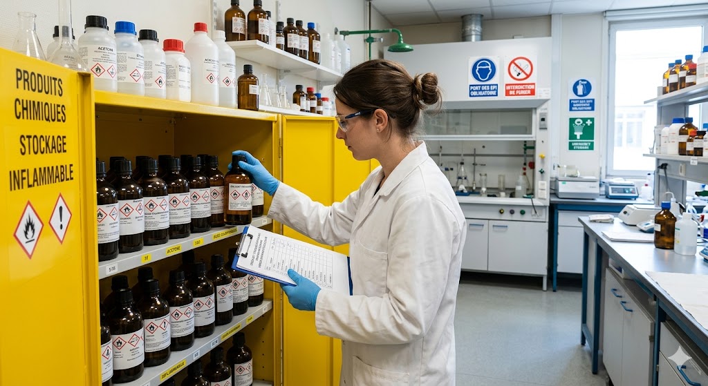 Checklist : stockage des produits chimiques en laboratoire – vérifier la conformité et la sécurité